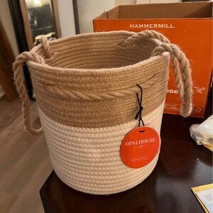NEW Target Tan and Cream Rope Basket Accents